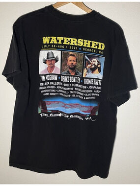 Watershed 2021 Tim McGraw Dierks Bentley Thomas Rhett Country T-Shirt Black - XL